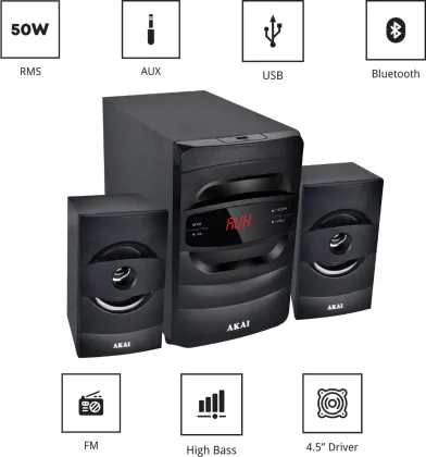 Akai Jazz MS2550 50W RMS 2.1 Channel Home Theater - image 3
