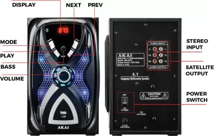 Akai Jazz MS4575 4.1 Channel 75 W Bluetooth Home Theatre - image 3