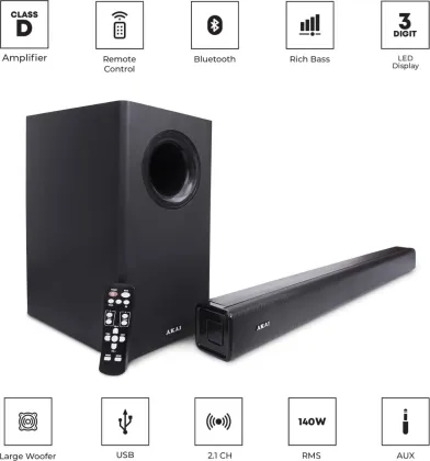Akai SB-140 2.1 Channel 140W Soundbar - image 3