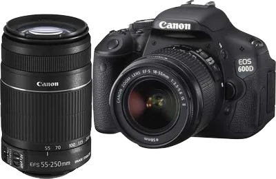 Canon EOS 600D SLR (Kit III EF-S 18-55mm IS II & EF-S 55-250mm IS II) - image 2