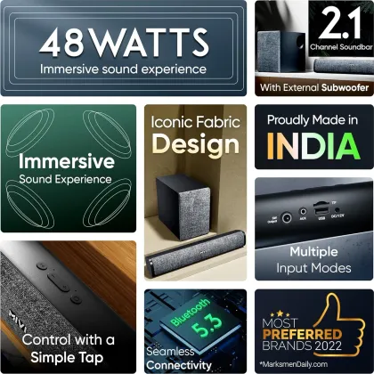 Mivi Fort Q48 48W Bluetooth Soundbar with Subwoofer - image 5