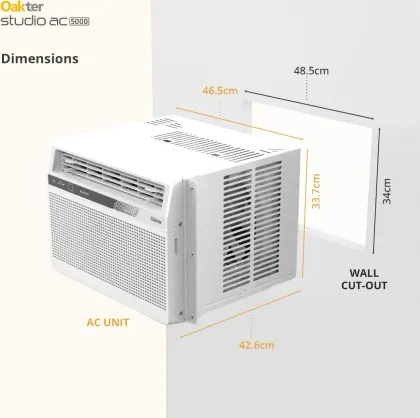 Oakter Studio AC 5000 0.5 Ton 3 Star 2026 Inverter Window AC - image 3