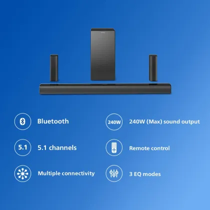 Philips TAB4518 240W Soundbar with Wireless Satellites and Subwoofer - image 3