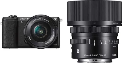 Sony Alpha ILCE5100L 24.3MP DSLR Camera with Sony 16-50mm Lens, Sigma 45mm f/2.8 DG DN Lens - image 2